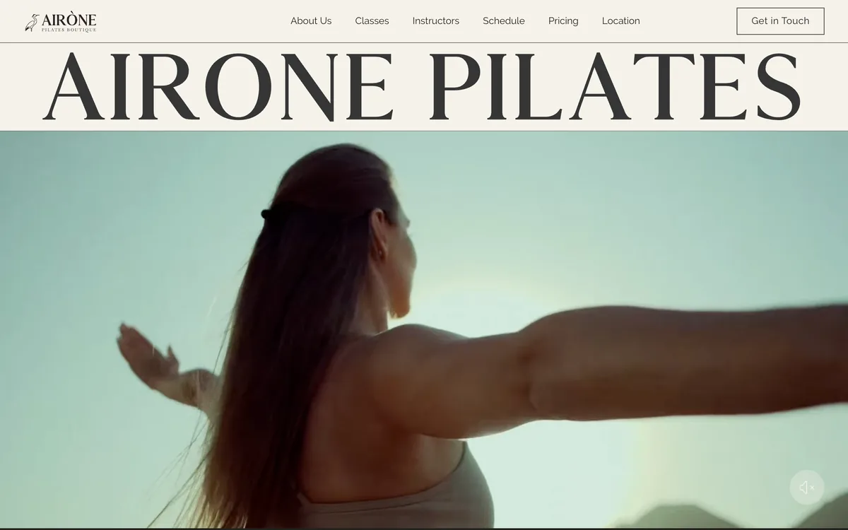 A site I built, on a desktop. Pilates studio, Dubai