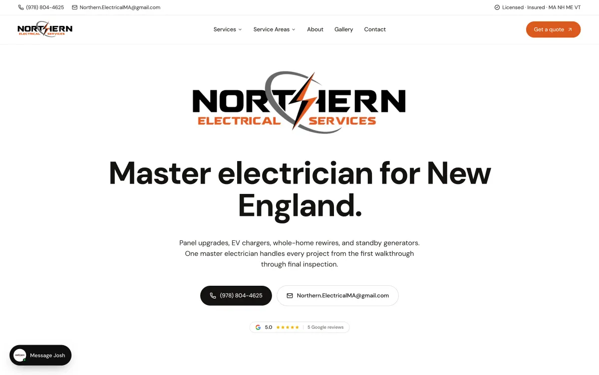 The site they are writing about. Electrician, Leominster MA